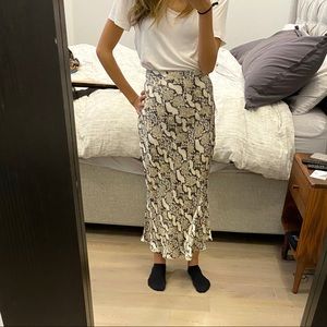 H&M Snakeskin Midi Skirt